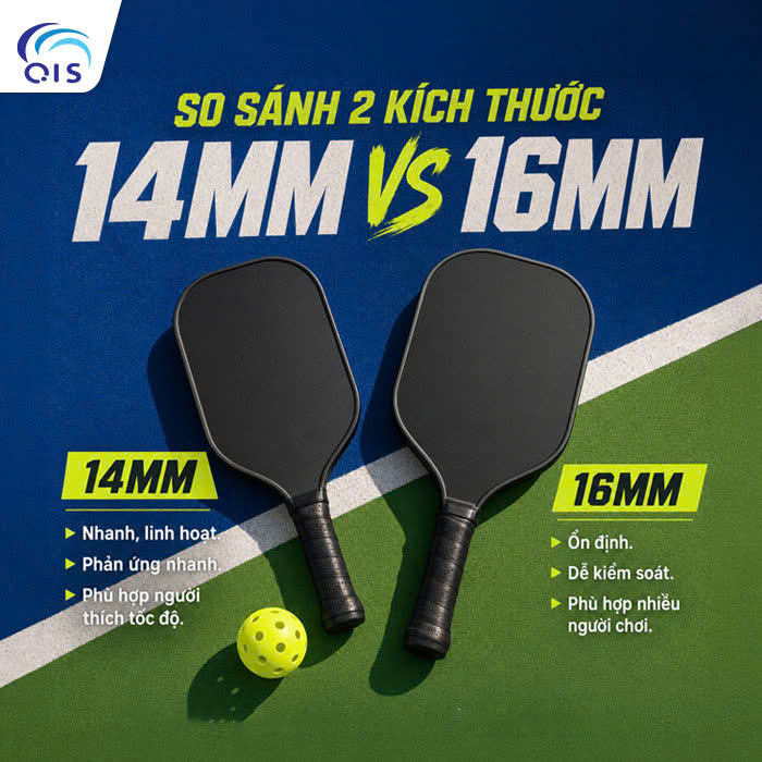 Nên chọn vợt Pickleball 14mm hay 16mm? Nên chọn vợt Pickleball 14mm hay 16mm?