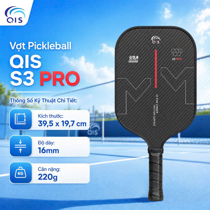 Vợt Pickleball QIS S3 Pro Vợt Pickleball QIS S3 Pro
